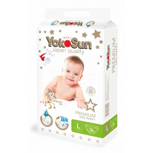 YOKOSUN Premium Подгузники 9-3кг 54шты
