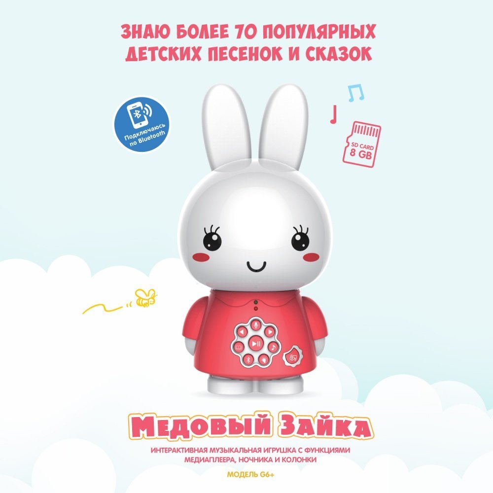 ALILO Муз.игрушка Медовый зайка G6 красныйsssssss