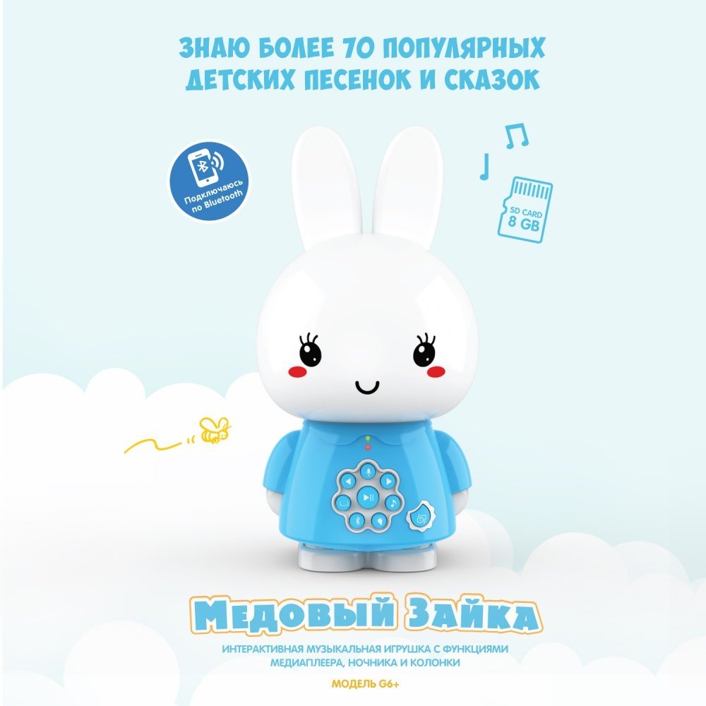 ALILO Музыкальная игрушка Медовый зайка G6 голубойыыыыыыы