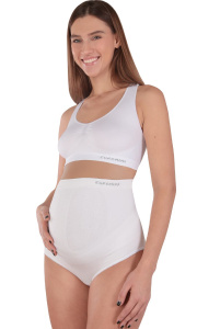 Евромама Корсет для беременных бесшовный 4 косточки белый