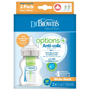Д.Брaун Бутылочка с широким горлом Option антиколиковая полипропилен 2шт 150млы 