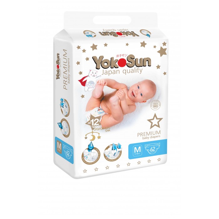 YOKOSUN Premium Подгузники 5-10кг 62штт