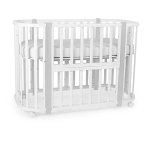 Мой Малыш Кровать Sonia Lux овал -колыбель +маятник Белый-серый