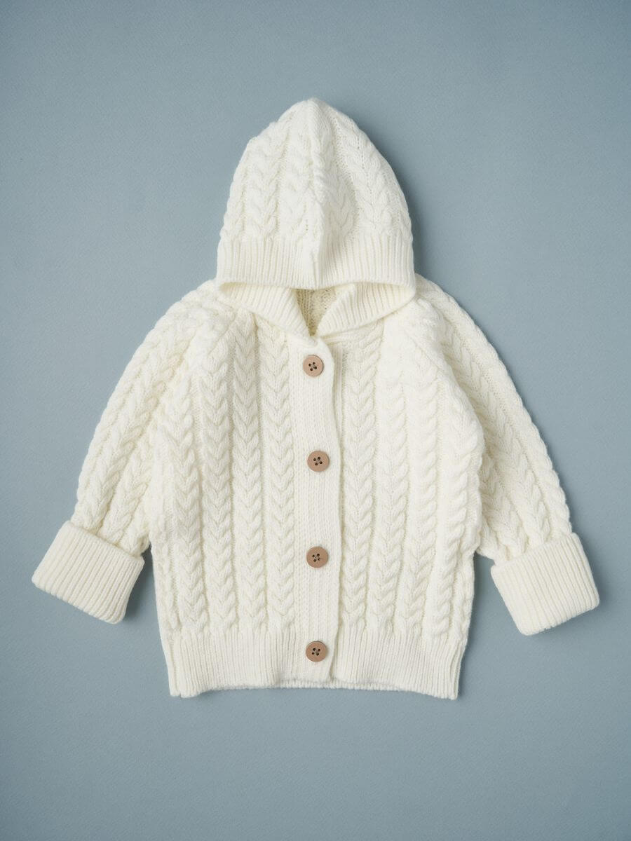 LittleStar Кофта с капюшоном Косы Крем (62) (2) Ростов-на-Дону