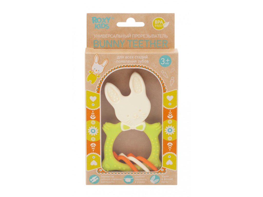 RoxyKids Прорезыватель BUNNY зеленыйsssssss