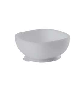 BEABA Тарелка силикон grey 913433