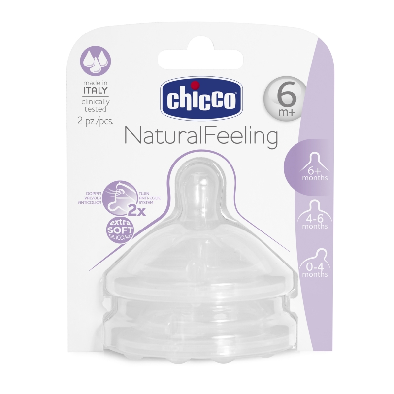 Chicco Соска силикон 2шт 6м+