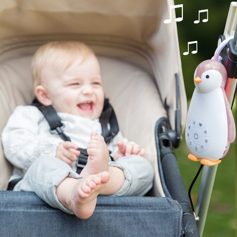 ZAZU Колонка +проигрыв +ночник Пингвин Зои розовыйs